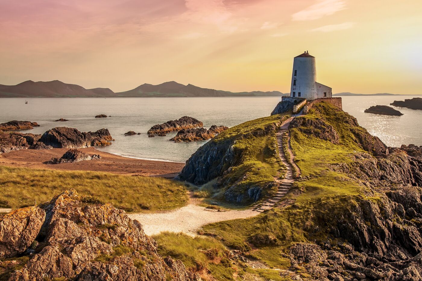 Ynys Llanddwyn lighthouse on Anglesey